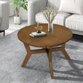 Round Wood Coffee Table — Mid-Century Farmhouse Style