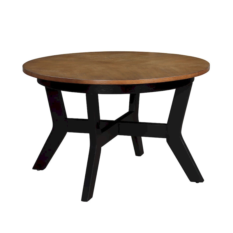 Round Wood Coffee Table — Mid-Century Farmhouse Style