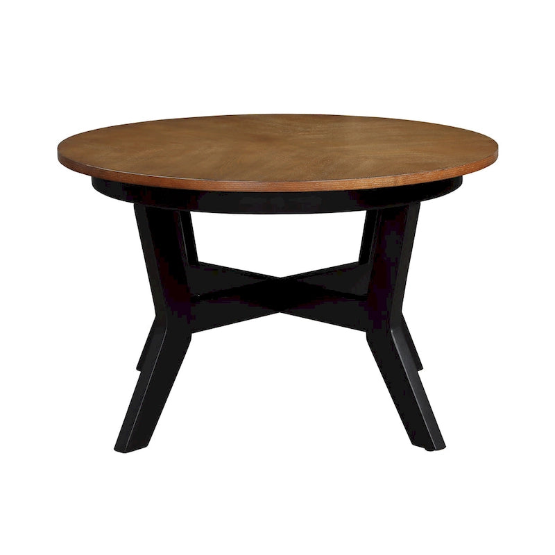 Round Wood Coffee Table — Mid-Century Farmhouse Style