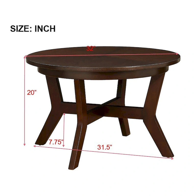 Round Wood Coffee Table — Mid-Century Farmhouse Style