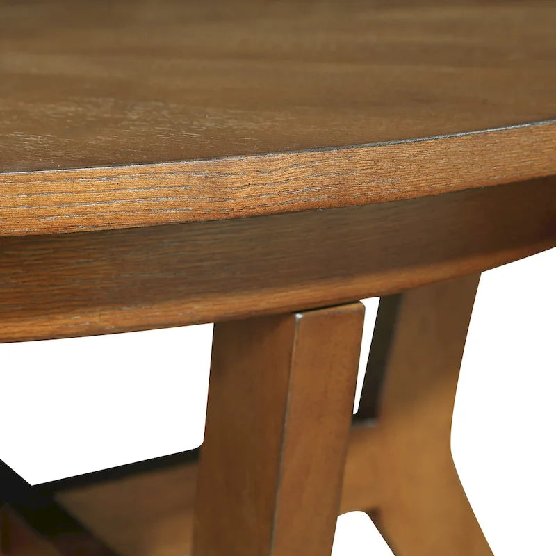Round Wood Coffee Table — Mid-Century Farmhouse Style