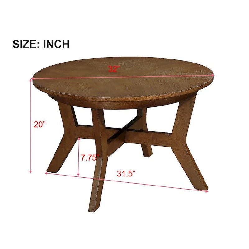 Round Wood Coffee Table — Mid-Century Farmhouse Style