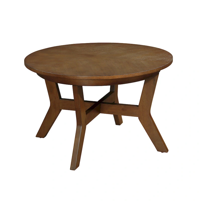 Round Wood Coffee Table — Mid-Century Farmhouse Style