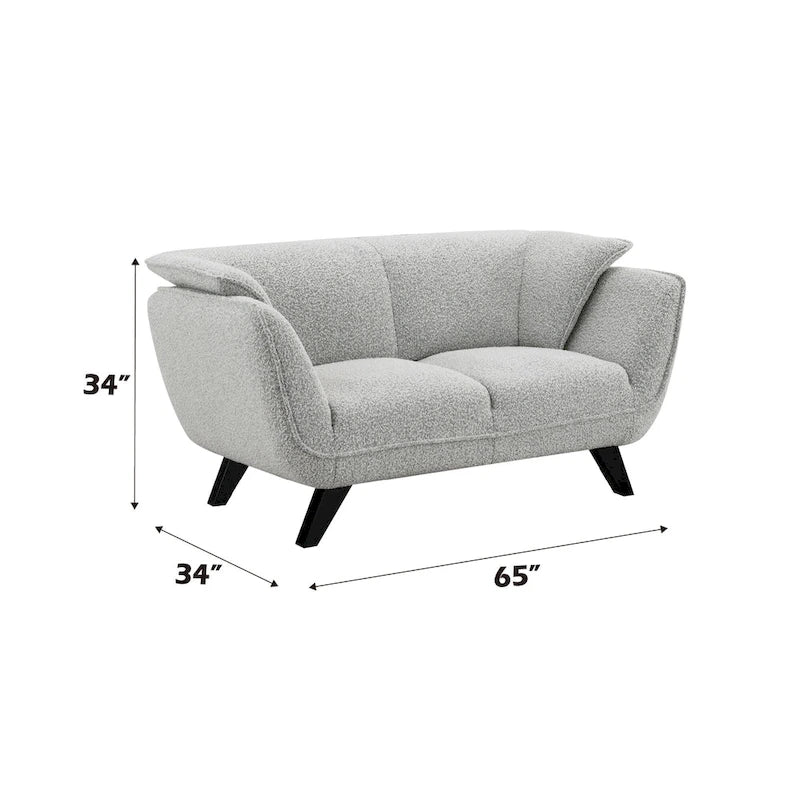Boucle Loveseat with Pocket Coil Cushions