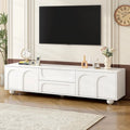 Arched TV Stand with 2 Cabinets, 2 Drawers & Ball-Shaped Legs