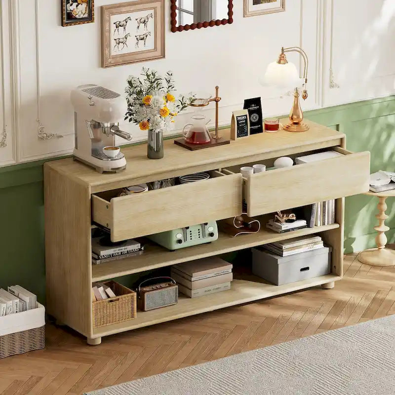 Console Table with 2 Drawers & 2 Shelves