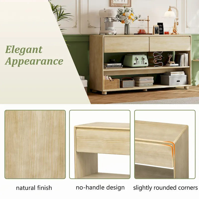 Console Table with 2 Drawers & 2 Shelves