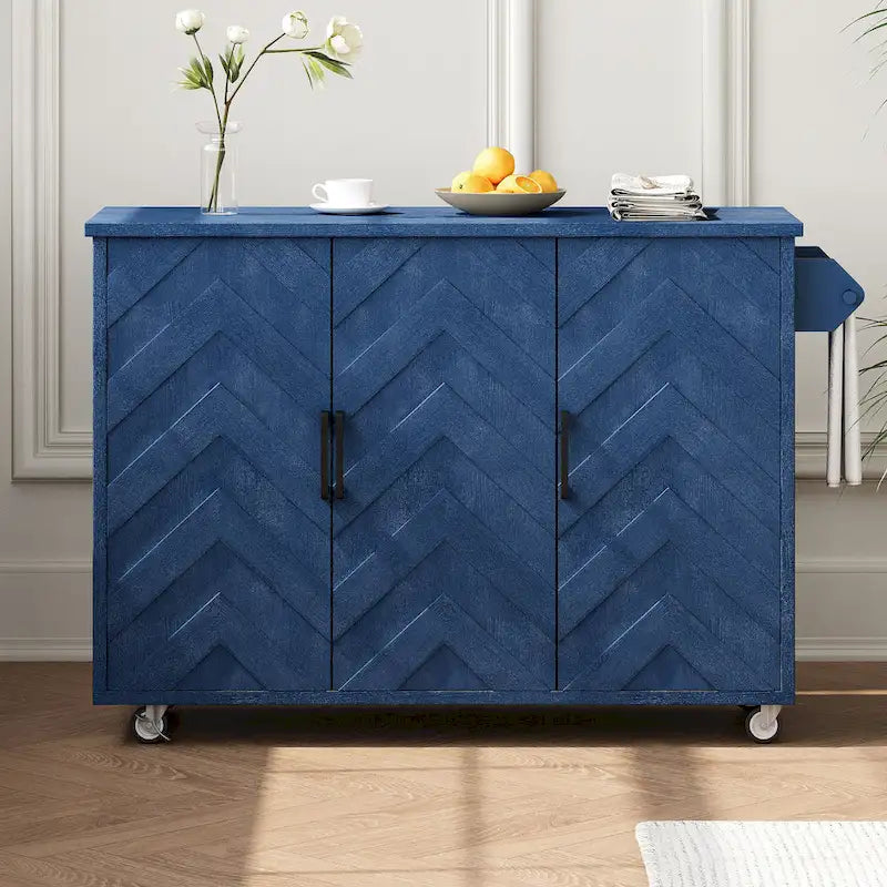 51.2W Ash Veneer Solid Wood Handwoven Kitchen Island With Drop Leaf(no include stool)