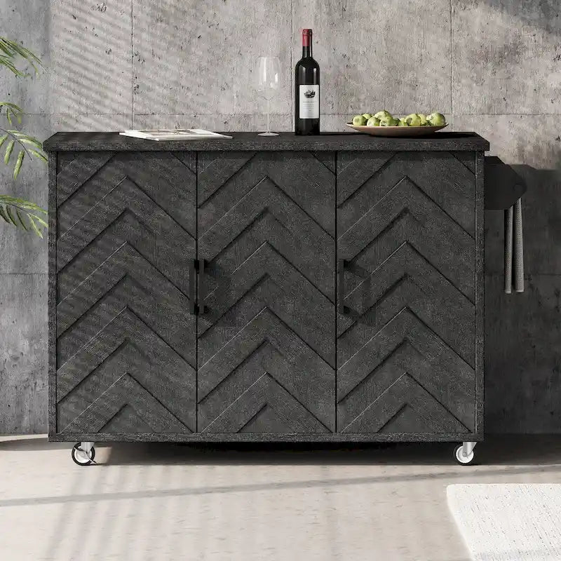 51.2W Ash Veneer Solid Wood Handwoven Kitchen Island With Drop Leaf(no include stool)