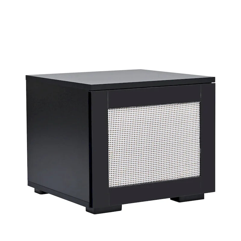 Black 82 TV Stand with Push-Open Doors & LED for TVs Up to 90