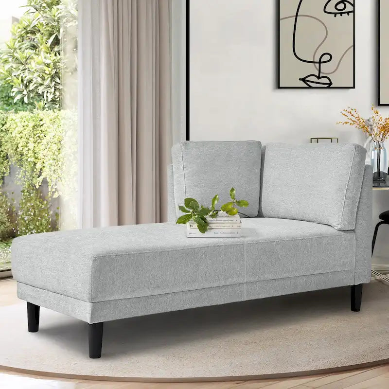 Corner Chaise Lounge with Pocket Spring Cushion & Modern Arm