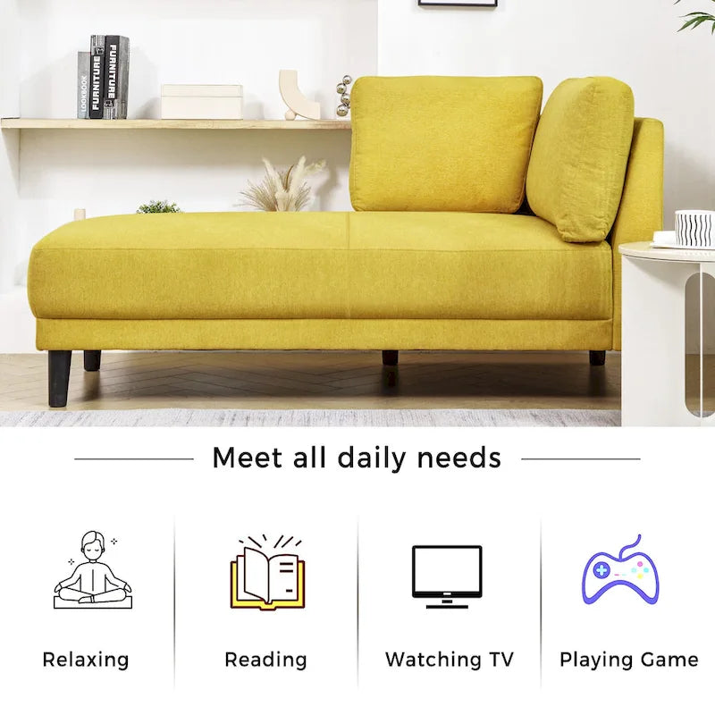 65 Linen Corner Chaise Lounge