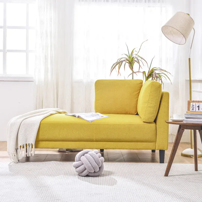 65 Linen Corner Chaise Lounge