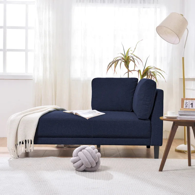 65 Linen Corner Chaise Lounge