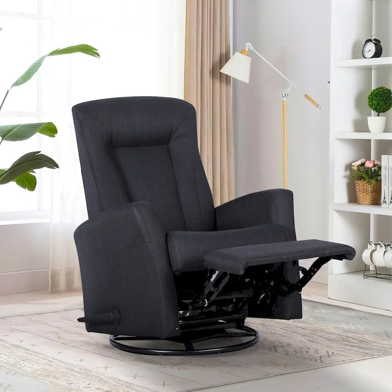 Swivel Glider Recliner Chair with Full Chaise Pad