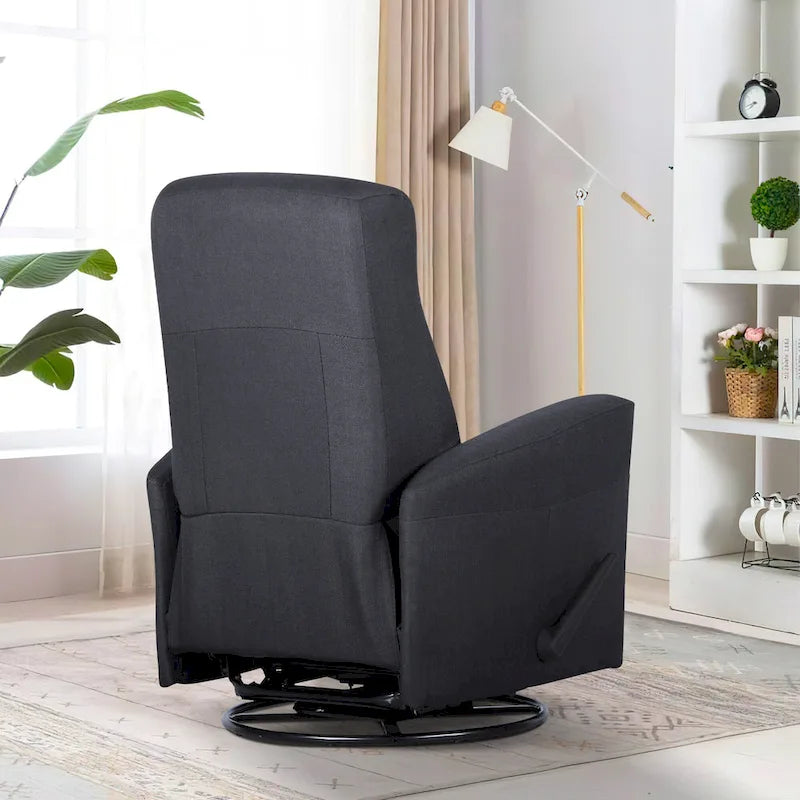 Swivel Glider Recliner Chair with Full Chaise Pad