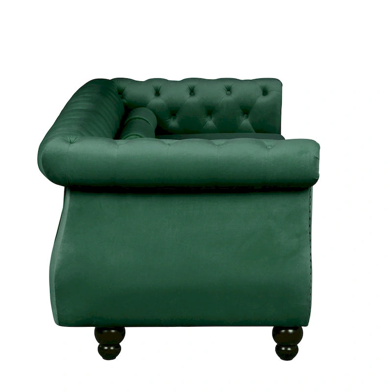 Mid-Century Modern Sofa with Pocket Coil Cushions & Button Tufting