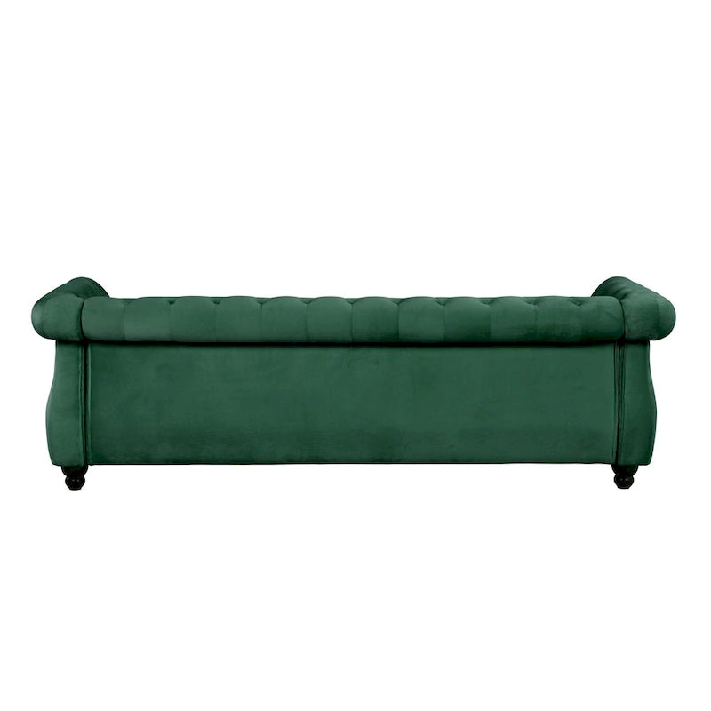 Mid-Century Modern Sofa with Pocket Coil Cushions & Button Tufting