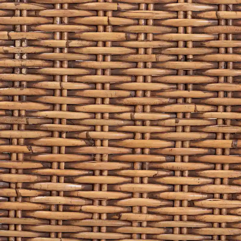 Bohemian Natural Rattan Dining Chair with Openwork Back