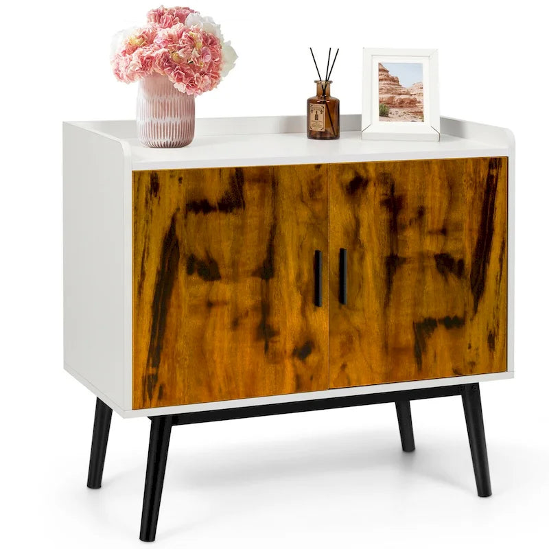 Sideboard Storage Cabinet with 2 Doors & Metal Legs