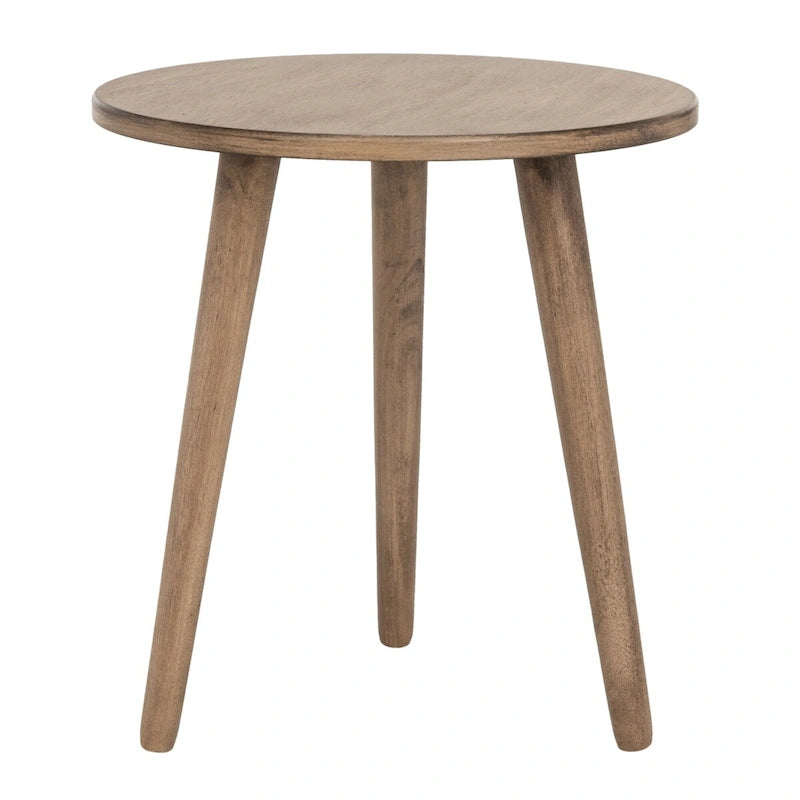 Round Pine Wood Accent Table
