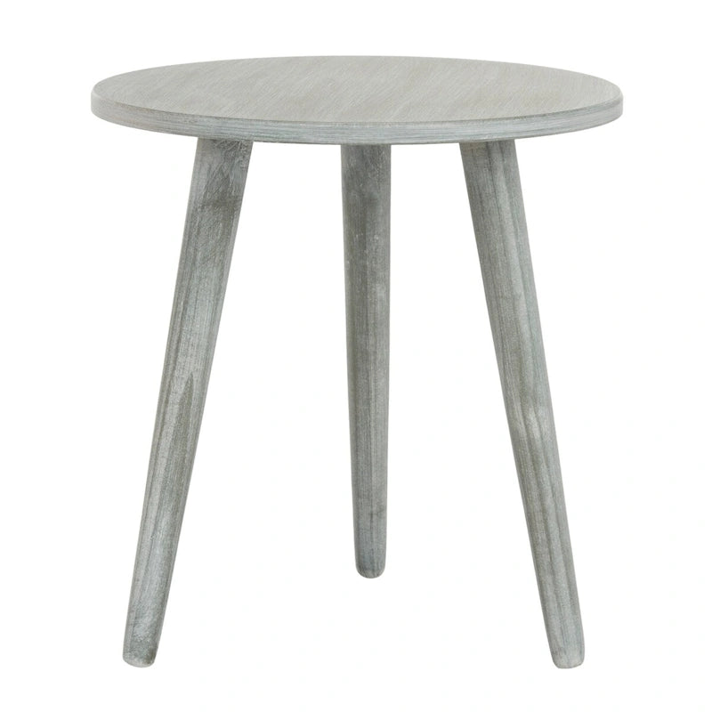 Round Pine Wood Accent Table