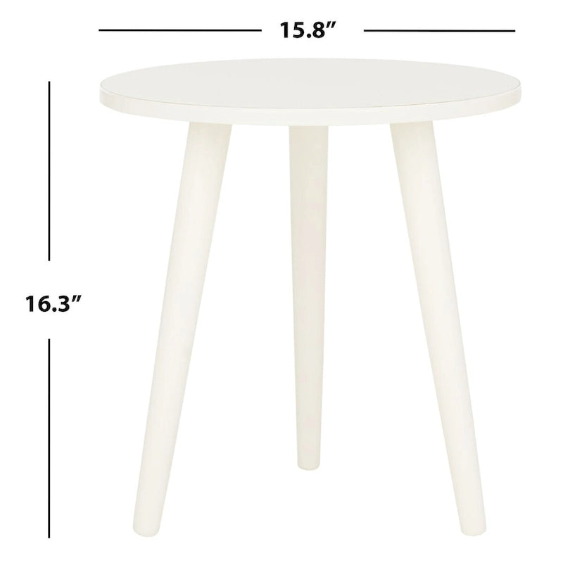 Round Pine Wood Accent Table