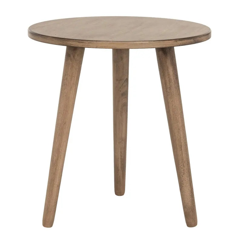 Round Pine Wood Accent Table
