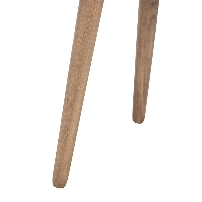 Round Pine Wood Accent Table