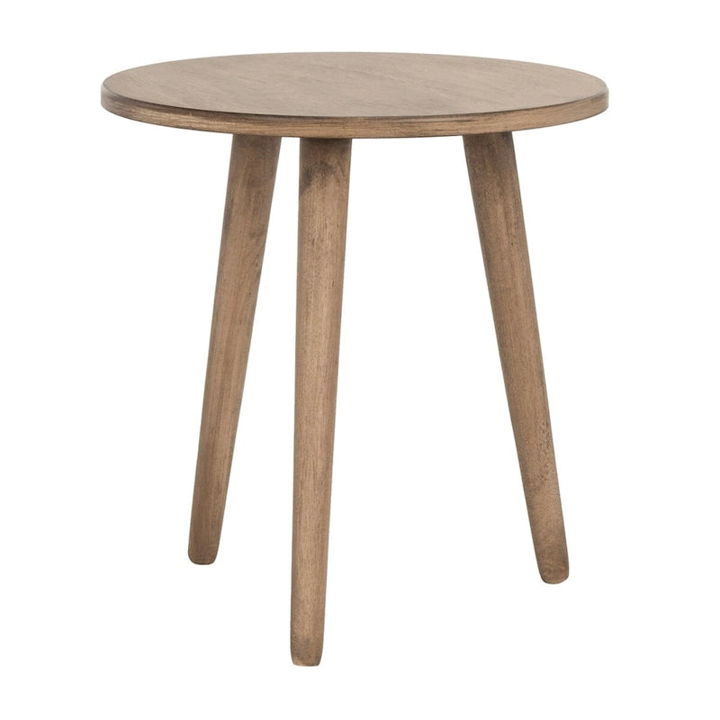 Round Pine Wood Accent Table