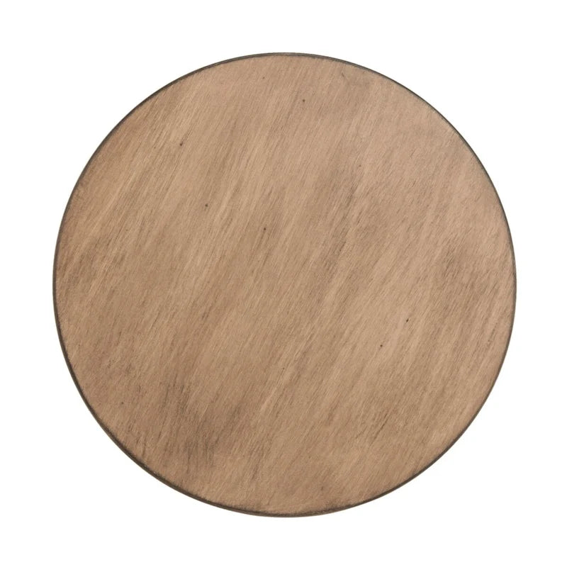 Round Pine Wood Accent Table