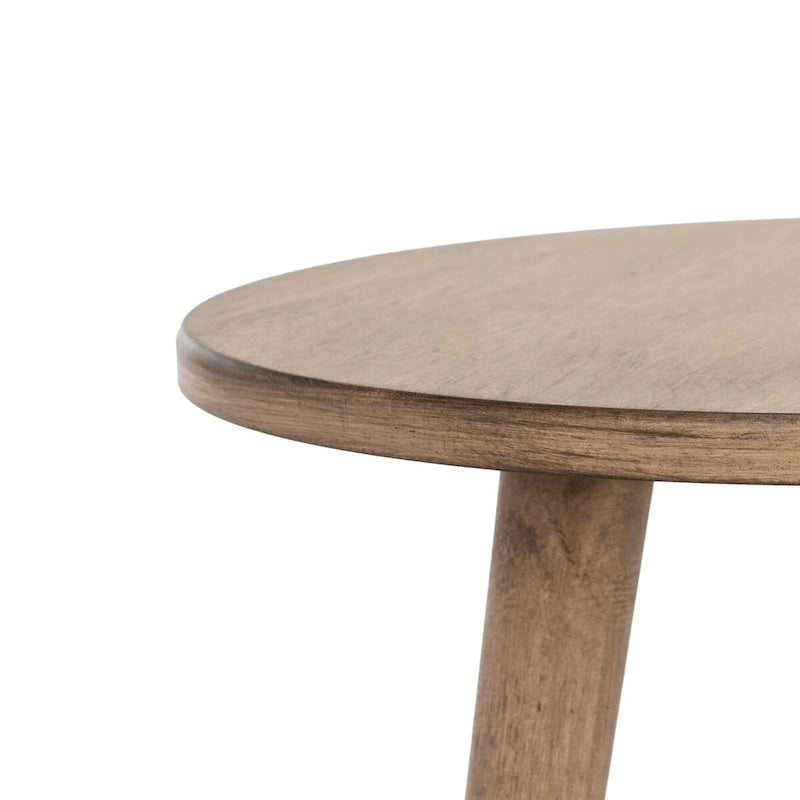 Round Pine Wood Accent Table
