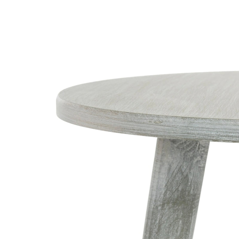 Round Pine Wood Accent Table