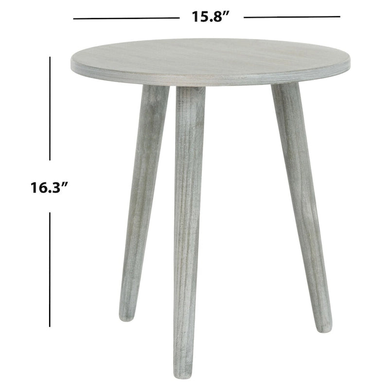 Round Pine Wood Accent Table