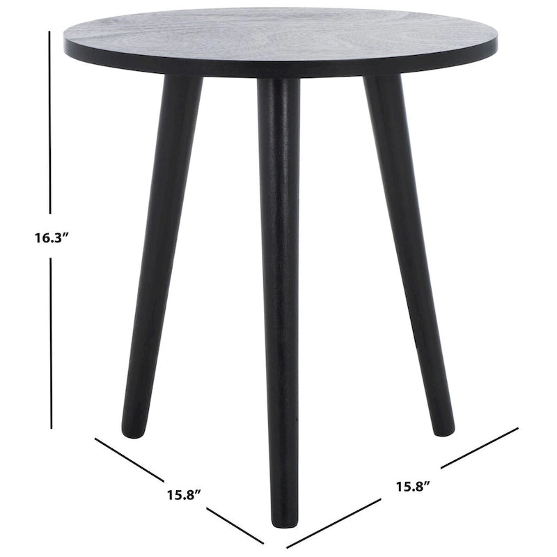 Round Pine Wood Accent Table