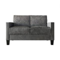 Mid-Century Modern Velvet Loveseat with Pleated Design & Square Armrests