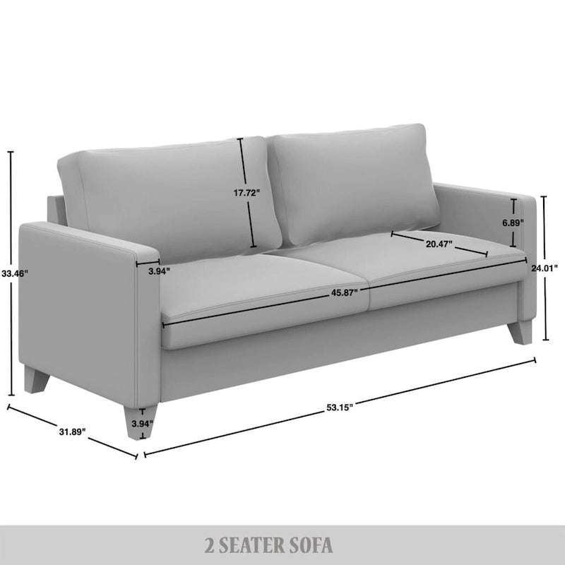 Mid-Century Modern Velvet Loveseat with Pleated Design & Square Armrests