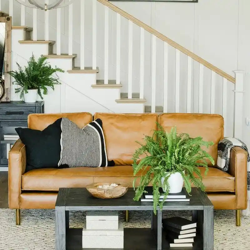Genuine Leather Minimalist Sofa