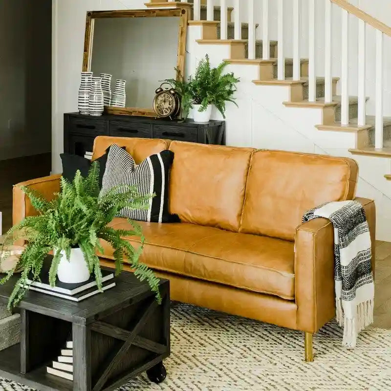 Genuine Leather Minimalist Sofa