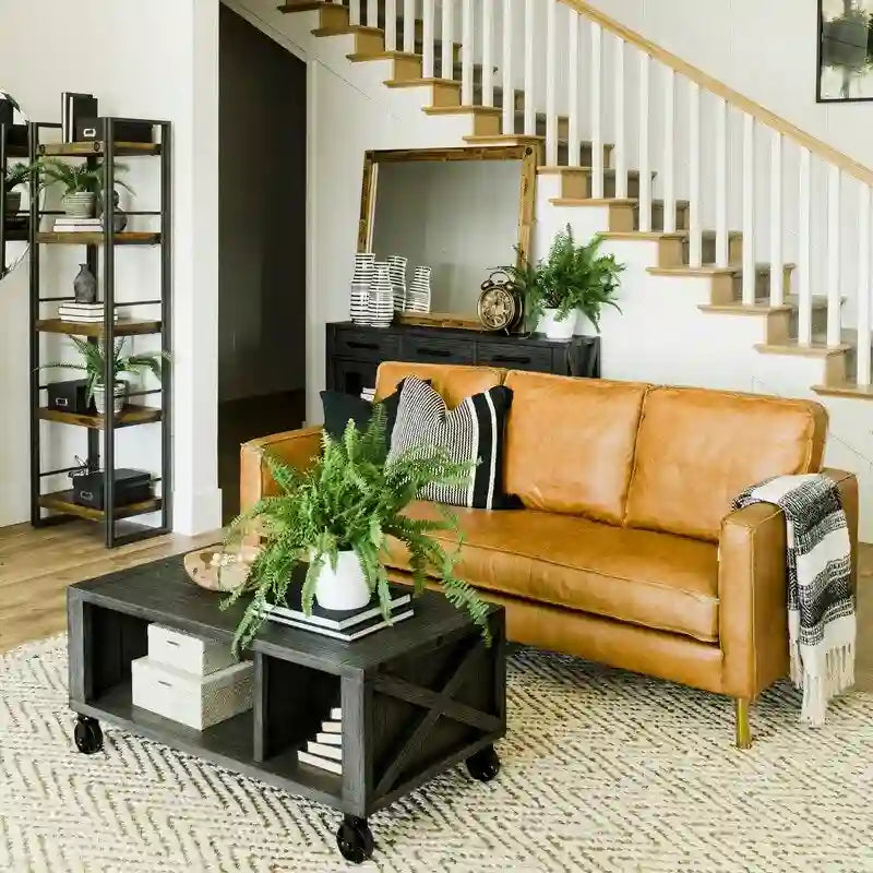 Genuine Leather Minimalist Sofa