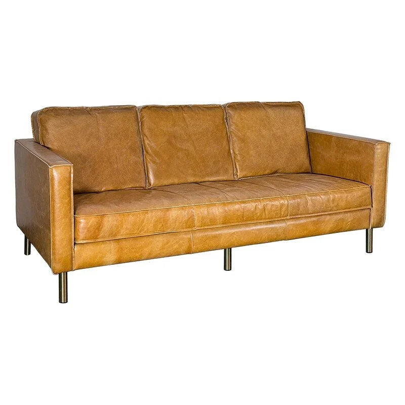 Genuine Leather Minimalist Sofa