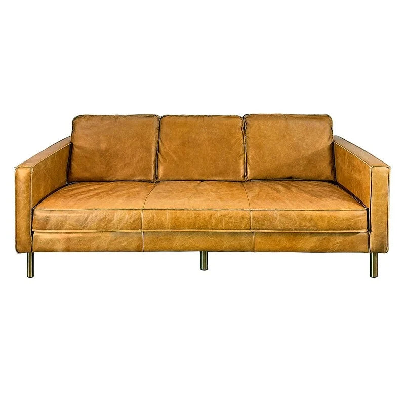 Genuine Leather Minimalist Sofa