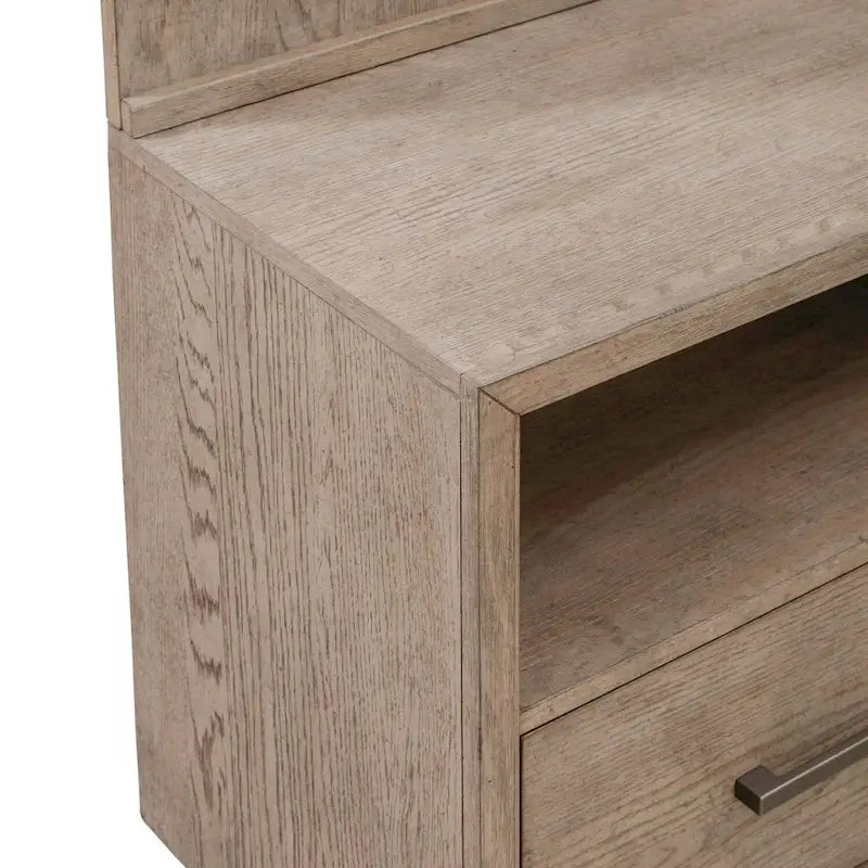 TV Console & Floating Entertainment Deck with Drawers — Burnished Beige