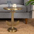 Cast Iron Accent Table with Anchor Base — Gold