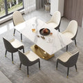 Sintered Stone Dining Table with Gold Stainless Steel Base