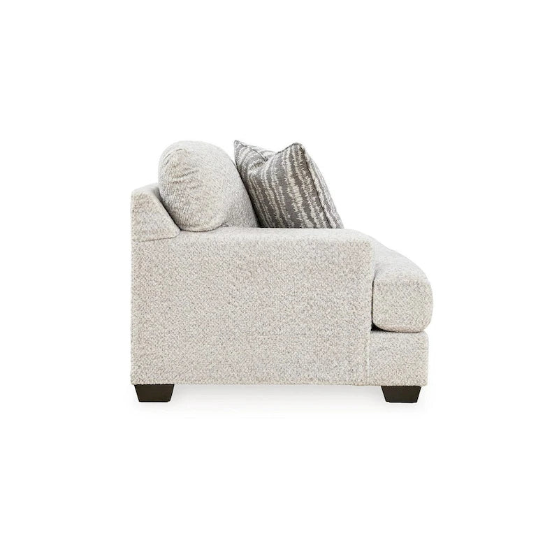Plush Polyester Loveseat with Reversible Cushions & 2 Accent Pillows