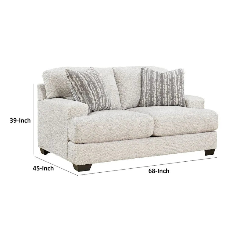 Plush Polyester Loveseat with Reversible Cushions & 2 Accent Pillows