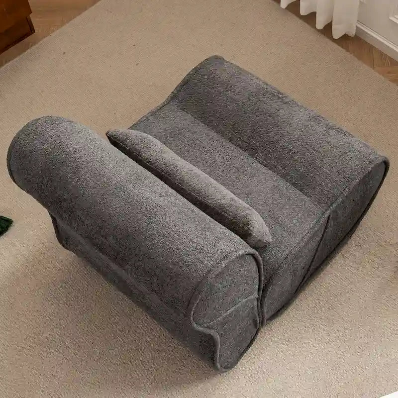 Granulated Velvet Recliner Lounge Chair with Lumbar Cushion