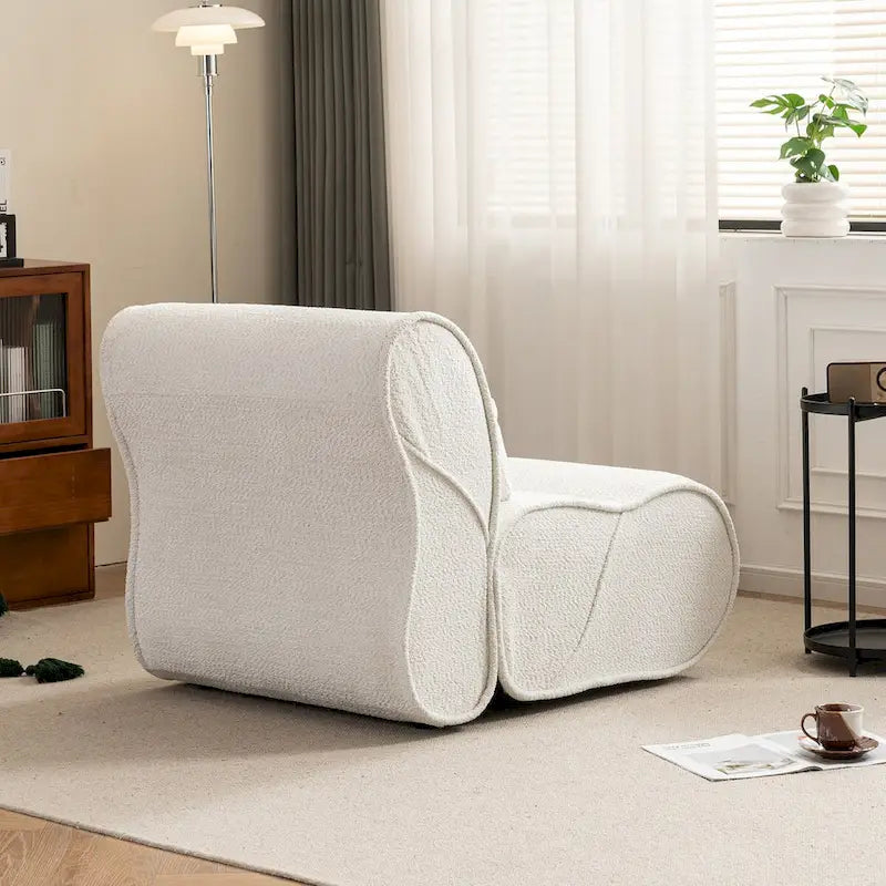 Granulated Velvet Recliner Lounge Chair with Lumbar Cushion