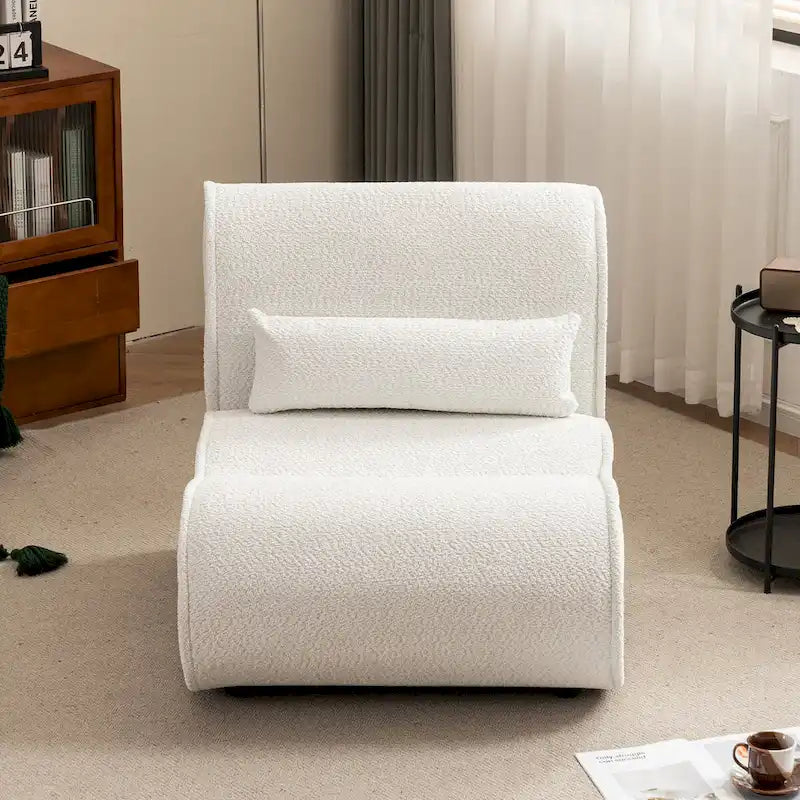Granulated Velvet Recliner Lounge Chair with Lumbar Cushion
